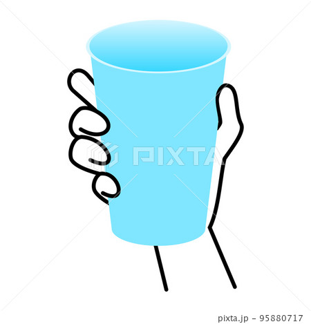 紙コップを持つ手のイラスト素材 紙コップを持つ手のイラスト素材 95880717