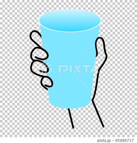紙コップを持つ手のイラスト素材 紙コップを持つ手のイラスト素材 95880717