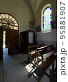 stained glass in a church wall in reims, france 95881907
