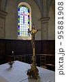 stained glass in a church wall in reims, france 95881908