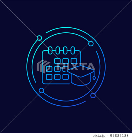 learning schedule line vector iconのイラスト素材 [95882183] - PIXTA