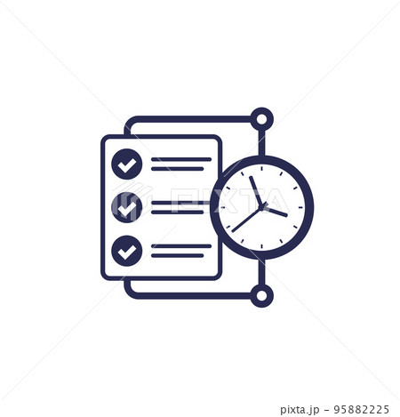 timesheet, time tracking icon on white 95882225