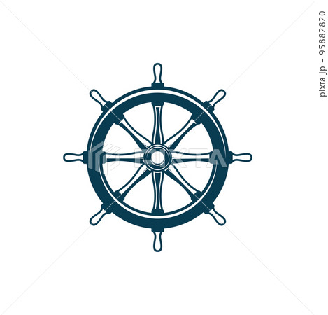 Boat control rudder isolated steering wheel...のイラスト素材 [95882820] - PIXTA