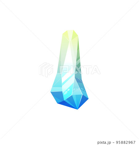 Crystal gem vector isolated stone. Blue green precious crystal gemstone Crystal gem vector isolated stone. Blue green precious crystal gemstone 95882967
