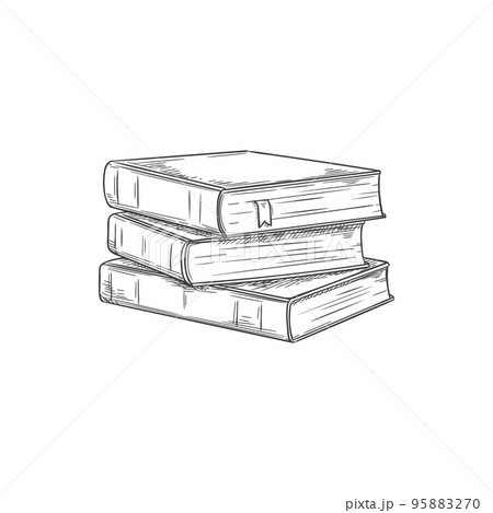 Stack of textbooks in hardcover, school books...のイラスト素材 [95883270] - PIXTA