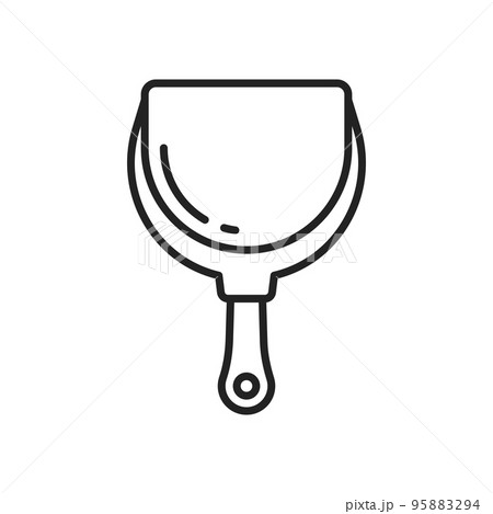 Dustpan vector line icon. House cleaning utensil, dust scoop outline sign Dustpan vector line icon. House cleaning utensil, dust scoop outline sign 95883294