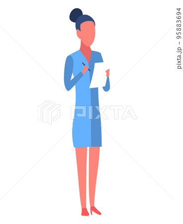 Osteopathy spine pain treatment. Doctors female standing flat vector illustration. Disease diagnosis. Bone health 95883694