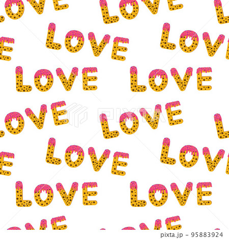 The word Love is lined with letters in the form of cookies . 95883924