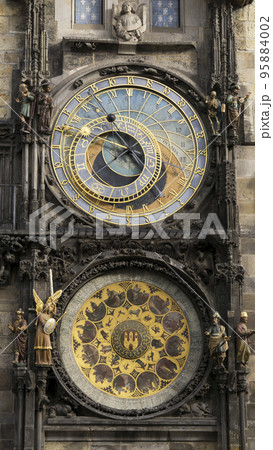 famous medieval tower clock in Prague famous medieval tower clock in Prague 95884002