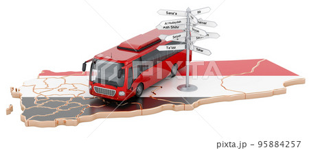 Yemeni Bus Tours concept. 3D rendering 95884257