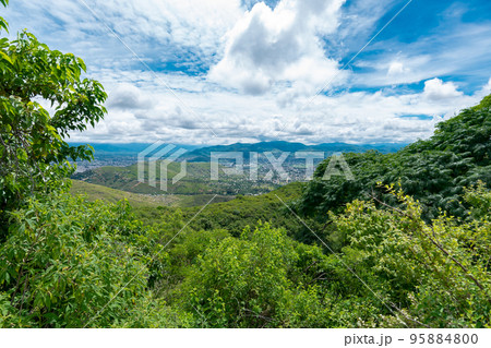 View of Oaxaca City from Monte Alban archaeological site, Oaxaca, Mexico View of Oaxaca City from Monte Alban archaeological site, Oaxaca, Mexico 95884800