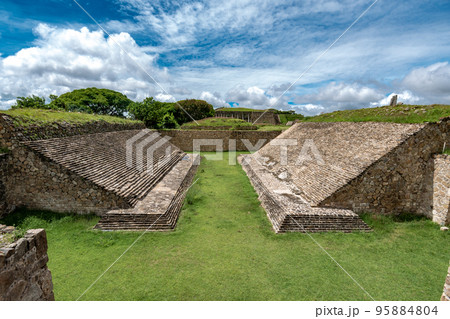 Ballgame court at Monte Alban archaeological site, Oaxaca, Mexico Ballgame court at Monte Alban archaeological site, Oaxaca, Mexico 95884804