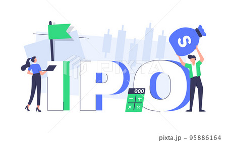 IPO, initial public offering. people Investing strategy Concept ,Flat vector illustration 95886164