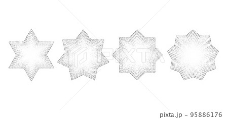 Dotted grain stars set. Black stippled shapes collection. Various noise textured asterisks. Different halftone dot work stellar forms. Vector stochastic Dotted grain stars set. Black stippled shapes collection. Various noise textured asterisks. Different halftone dot work stellar forms. Vector stochastic 95886176