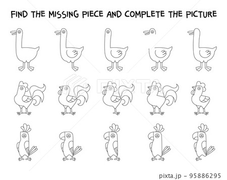 Find the missing piece and complete the picture. Game for kids 95886295