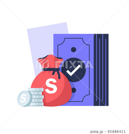 Money,Dollars banknotes,Cash money,Flat style Vector illustration 95886421