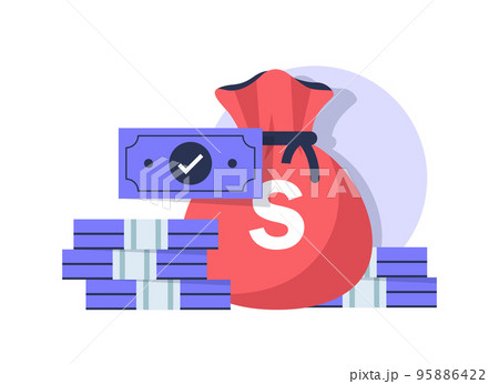 Money,Dollars banknotes,Cash money,Flat style Vector illustration 95886422