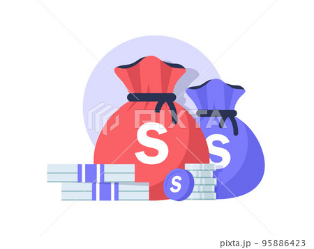 Money,Dollars banknotes,Cash money,Flat style Vector illustration 95886423