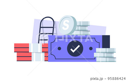 Money,Dollars banknotes,Cash money,Flat style Vector illustration 95886424