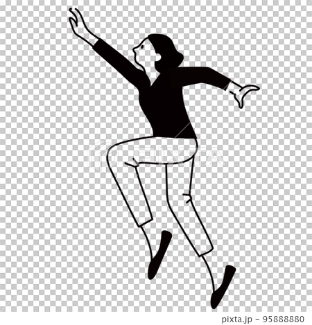 Illustration of a jumping woman Illustration of a jumping woman 95888880