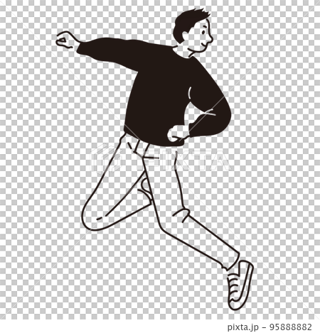 一個人跳躍的插圖 一個人跳躍的插圖 95888882