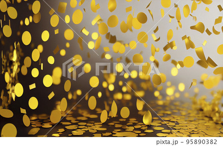背景素材:華やかな金色の紙吹雪のイメージ背景 背景素材:華やかな金色の紙吹雪のイメージ背景 95890382