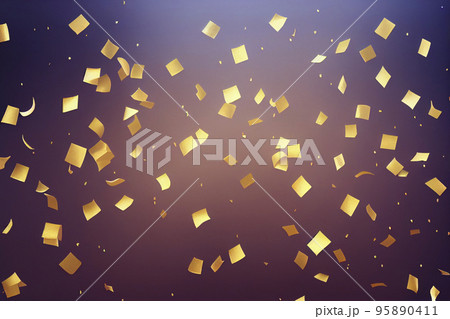 背景素材:シンプルな金色の紙吹雪のイメージ背景 95890411