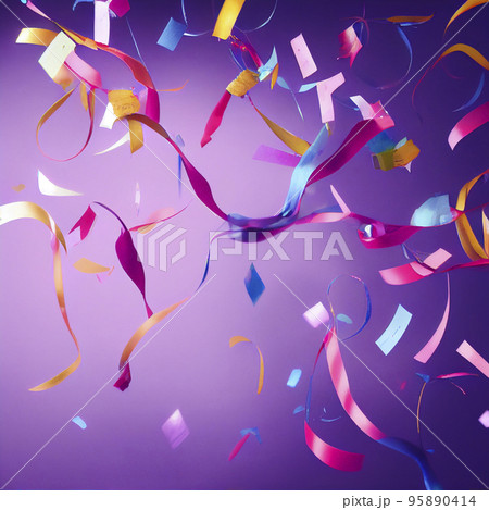 背景素材 カラフルで華やかな紙吹雪のイメージ背景のイラスト素材