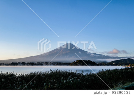 早朝の山梨県河口湖と富士山 早朝の山梨県河口湖と富士山 95890555