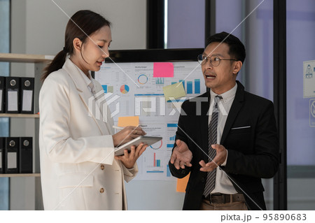 Group of business consultant working management big data and analyze financial document of company 95890683