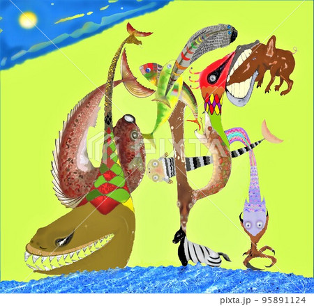 描いたら水辺みたい 鳥 魚 獣 昆虫 蛇 描いたら水辺みたい 鳥 魚 獣 昆虫 蛇 95891124