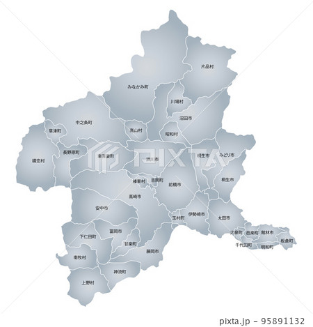 群馬県と市町村地図