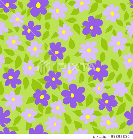 Simple Seamless Floral Vector Pattern 95892856