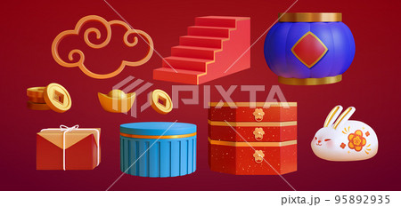 CNY design element set 95892935