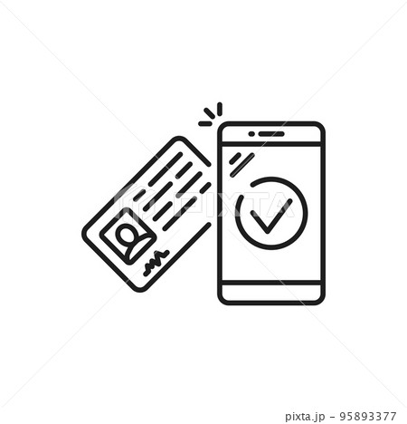 Driver license card and checked passport in smartphone isolated personal documents on car. Checked documents for automobile sharing 95893377