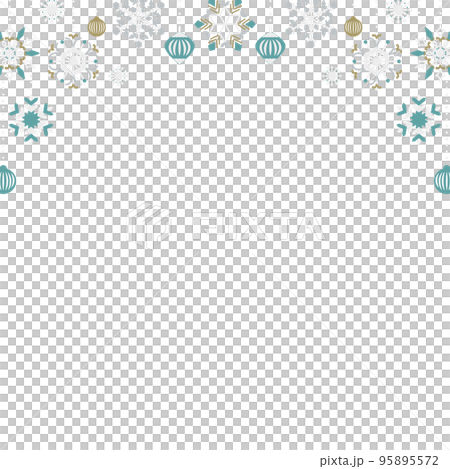 冬のオーナメントバナーデザイン テンプレート 文字なし 黒 配色 正方形 1:1 95895572