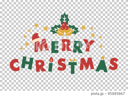 メリークリスマス クリスマスのポップなロゴ メリークリスマス クリスマスのポップなロゴ 95895667