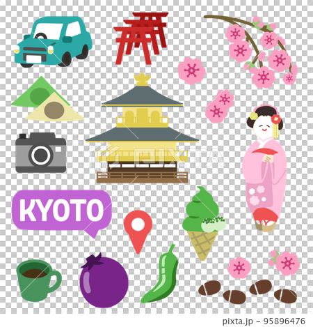 京都のアイコン　線無し 95896476