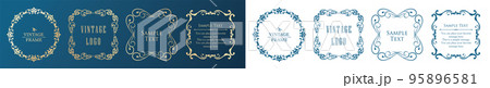 クリスマスモチーフのフレームデザインセット。ゴージャスでエレガントなデザイン素材 95896581