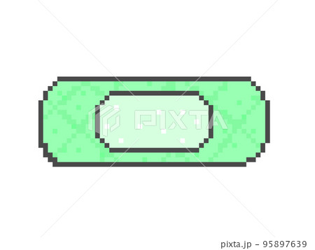 絆創膏_ドット絵(緑) 95897639