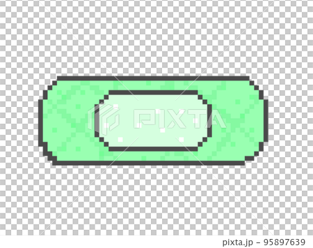 絆創膏_ドット絵(緑) 95897639