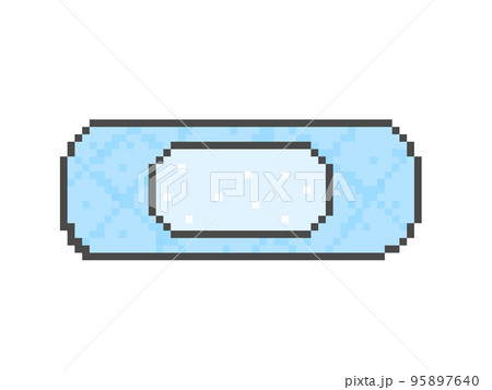 絆創膏_ドット絵(青) 95897640