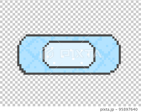 絆創膏_ドット絵(青) 95897640