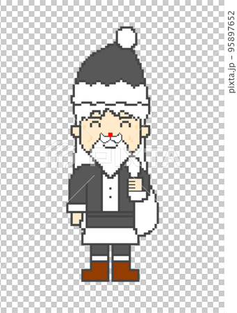 Pixel art _ smiling Santa Claus (black) 95897652