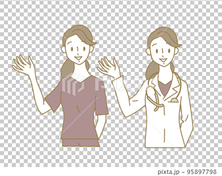 女醫生微笑著指導 女醫生微笑著指導 95897798