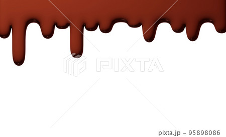 溶けたチョコレートが上から垂れている3dイラスト。背景透過(PNG) 溶けたチョコレートが上から垂れている3dイラスト。背景透過(PNG) 95898086