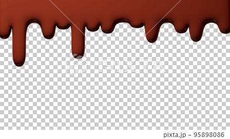 3d illustration with melted chocolate dripping from above. Transparent background (PNG) 95898086