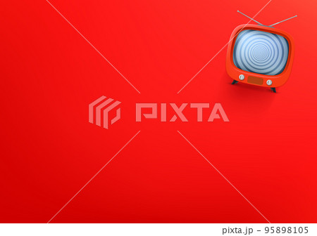 Vector wallpaper with tv-set. 3d vector background with copy space Vector wallpaper with tv-set. 3d vector background with copy space 95898105