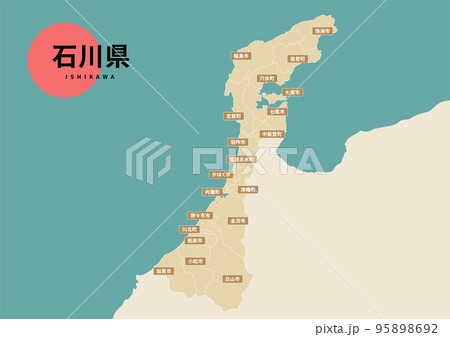 地図（地名付き）-石川県