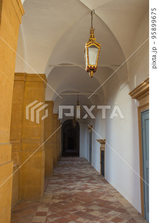 Hallway at Eggenberg Palace, the most significant Baroque palace complex in the Austrian province of Styria Hallway at Eggenberg Palace, the most significant Baroque palace complex in the Austrian province of Styria 95899675